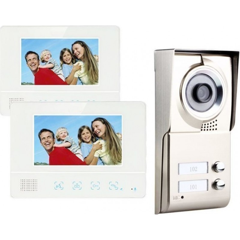 REALSAFE VDM-20  Σετ Θυροτηλεόρασης Διπλοκατοικίας (2 μόνιτορ & 1 κάμερα με δύο κουδούνια)